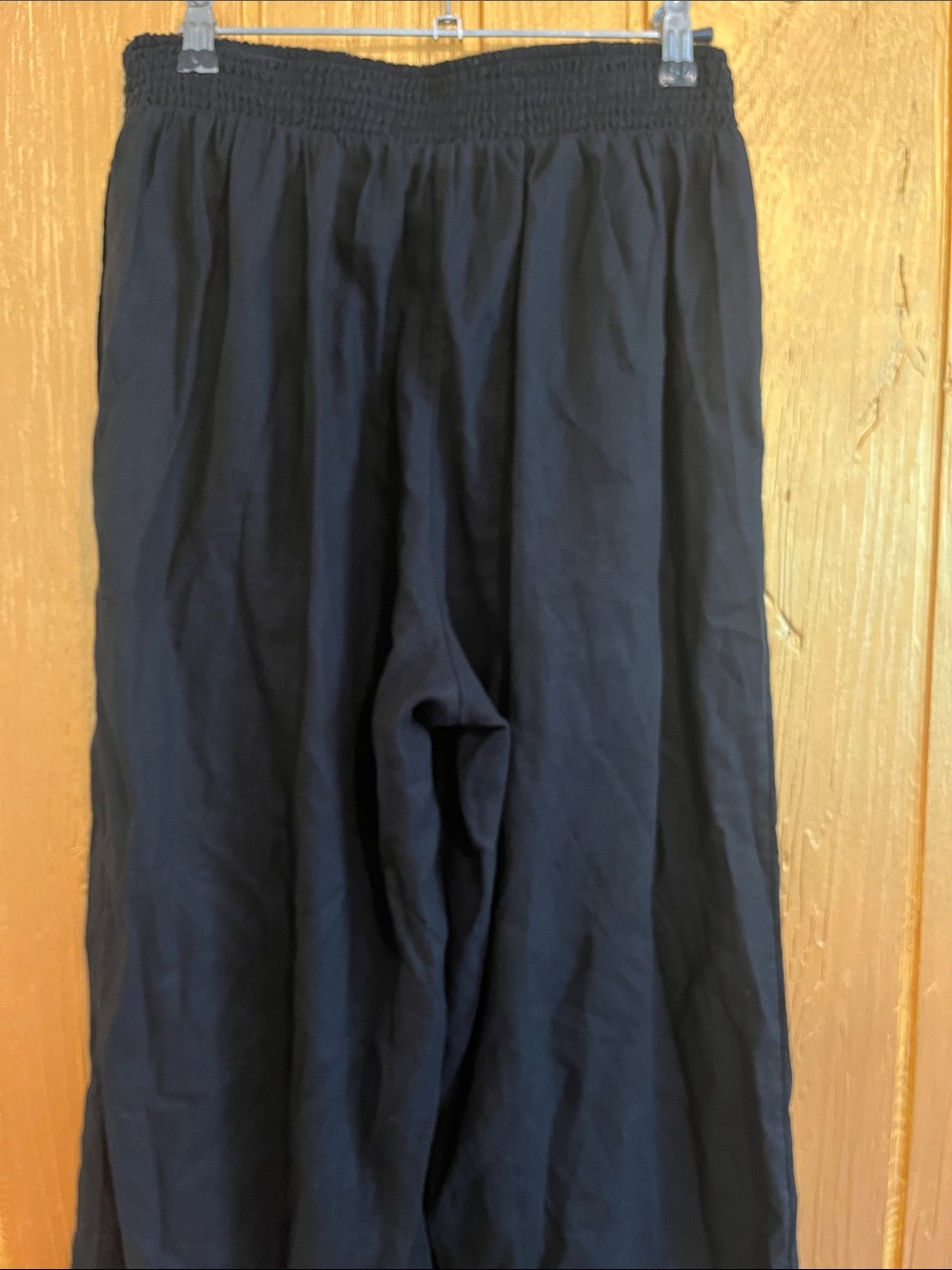 aerie Black Linen Wide-Leg Pants - Picture 6 of 7